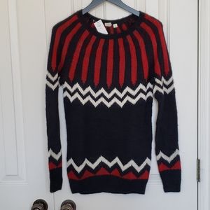 NWT Gap Navy Red FairIsle Wool Sweater